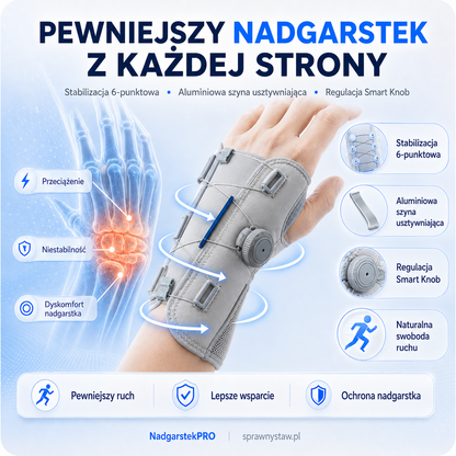 NadgarstekPRO™ — Stabilizator Nadgarstka z Regulacją Smart Knob