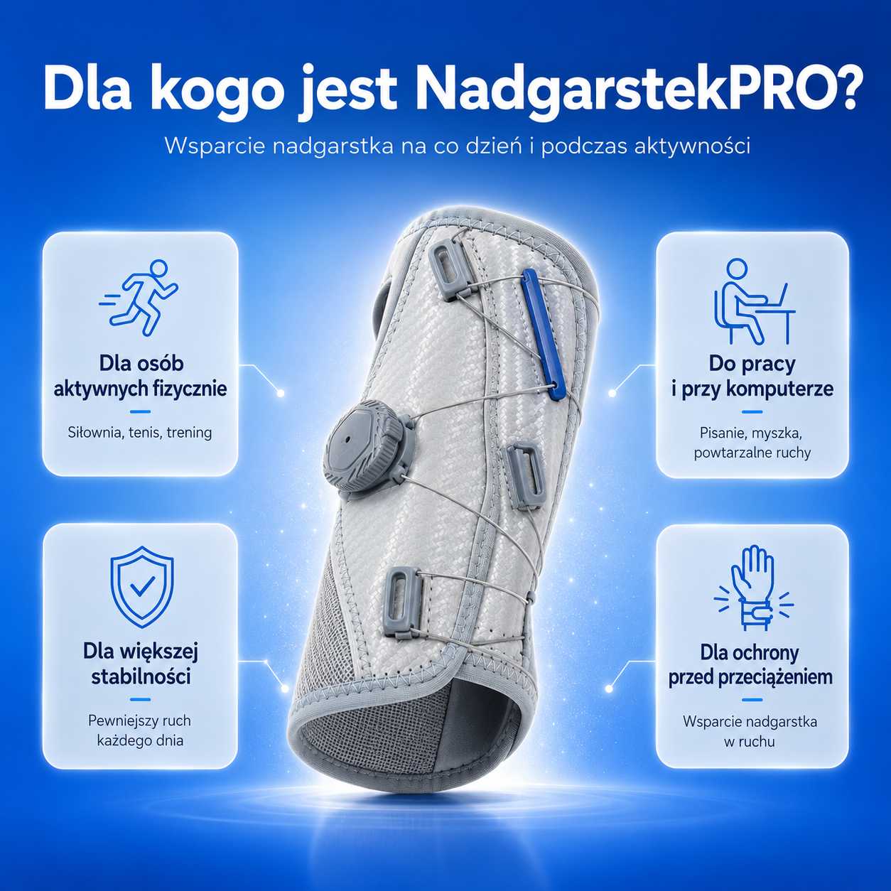 NadgarstekPRO™ — Stabilizator Nadgarstka z Regulacją Smart Knob