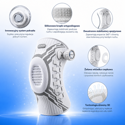 KolanoPRO™ — Stabilizator Kolana z Regulacją Smart Knob